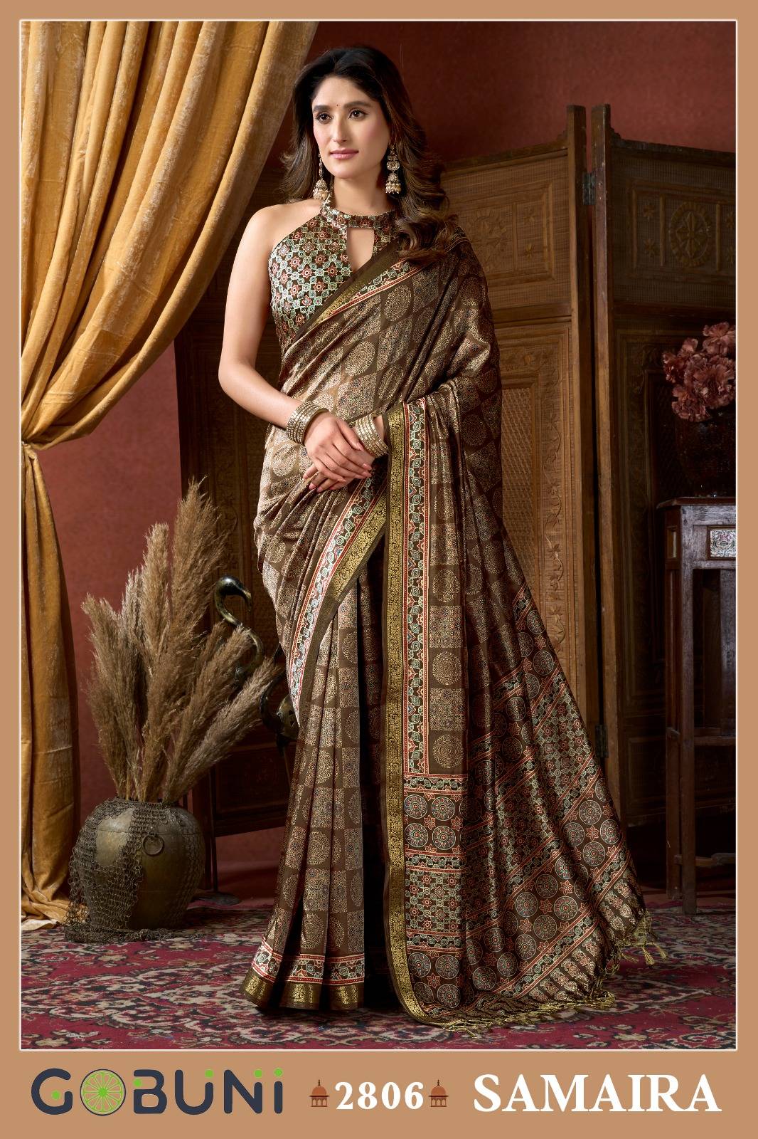 Samaira By Gobuni 2801 To 2806 Series Indian Traditional Wear Collection Fancy Colorful Party Wear Cluster Digital Saree At Wholesale Price
